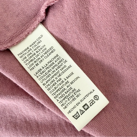 Free People x Tricia Fix Metal Fringe Relaxed T-Shirt Pink Sz L NWT - Picture 9 of 11